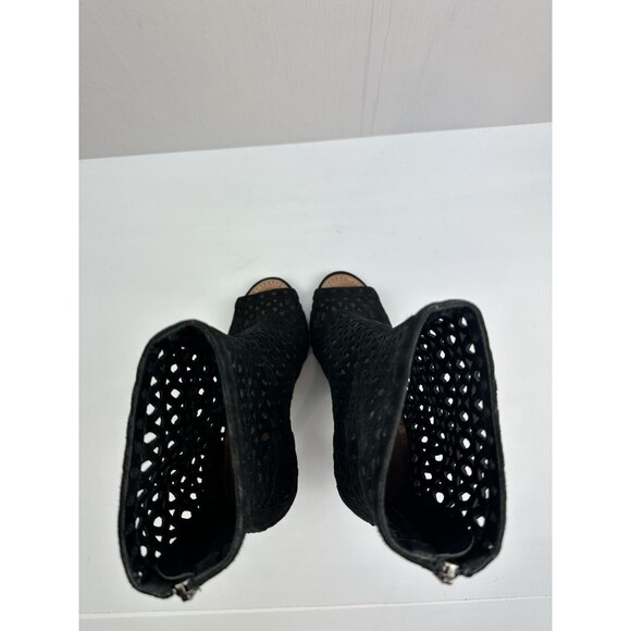Alaia Black Suede Cut Out Boots Size 36 US 6 Peep Toe Ankle Booties Leather - Picture 7 of 11